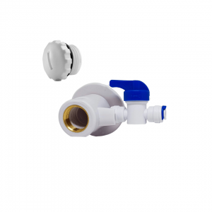 CONEXAO EM T ROSCAS DE 1/2 E ENGATE RAPIDO RETO 1/4 C/ VALVULA PLANETA AGUA AC053