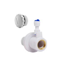 CONEXAO EM T ROSCAS DE 1/2 E ENGATE RAPIDO RETO 1/4 PLANETA AGUA COD. AC051